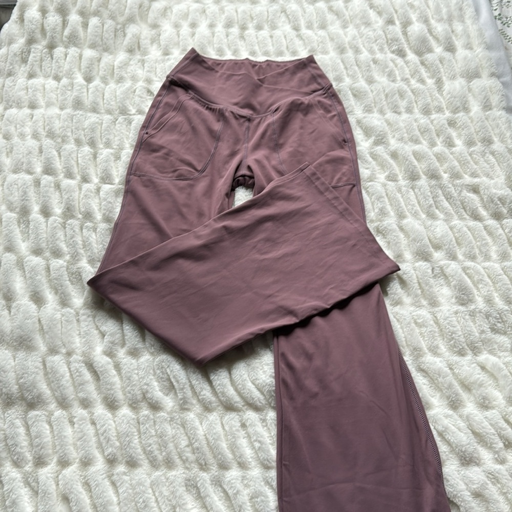 Womens Flare Leggings with Tummy Control Crossover Waist and Wide Leg